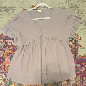 Altard State New Day Ruffled Short Sleeve Blouse